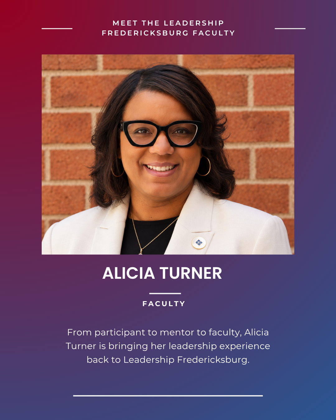 Leadership Fredericksburg Welcomes Alicia Turner to the Faculty