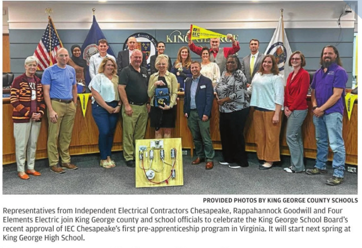 King George Schools Launch First IEC Pre-Apprenticeship Program in Virginia Through Powerful Regional Partnerships